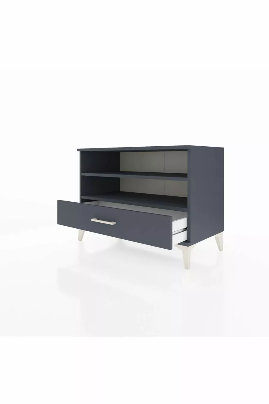 Commode Hyperion 2 étagères 1 tiroir Anthracite-Anthracite