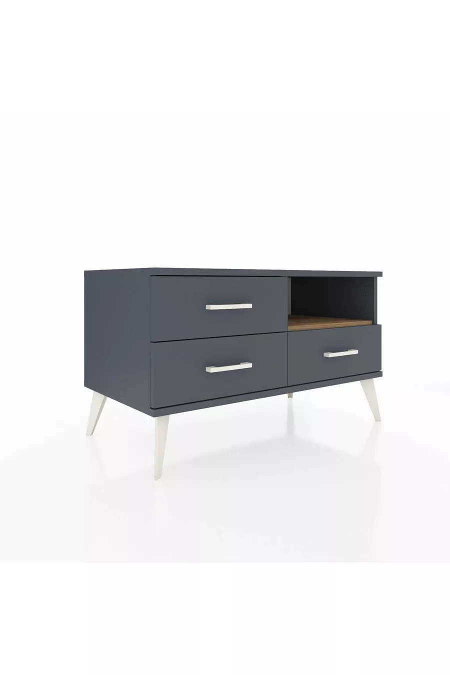 Commode Hyperion à une étagère et 3 tiroirs Anthracite-Sapin/Anthracite