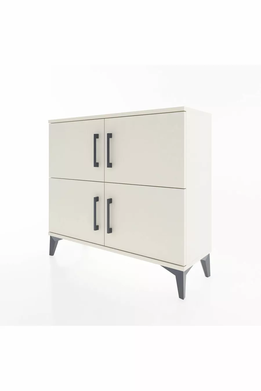 Commode Arges 3 étagères 4 portes Pierre de lune-Pierre de lune