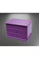 Hobi ERDL Bijoux Maquillage Commode 2 Tiroirs Miroir Brillant Violet Bois MDF Fait Main
