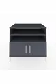Commode Kronos 3 étagères 2 portes Anthracite-Anthracite