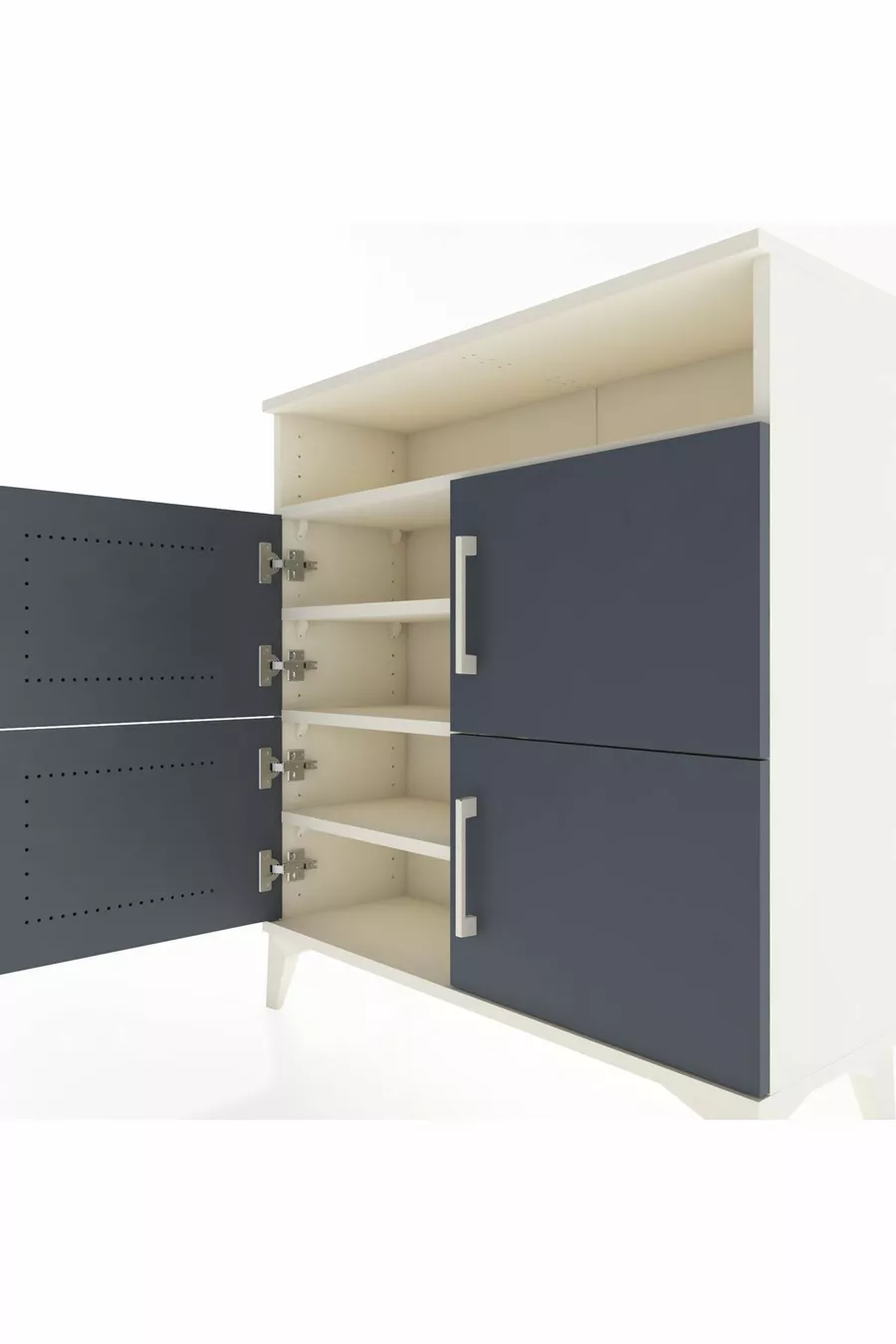 Гардероб Arges с 4 рафта и 4 врати, Ахат-Антрацит