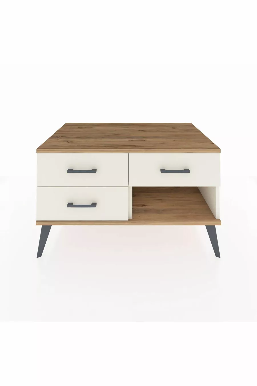 Commode Kronos 3 tiroirs Pierre de Lune-Pin/Pierre de Lune