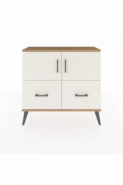 Arges Dresser with 2 Shelves, 2 Drawers, 2 Doors, Pine-Onyx