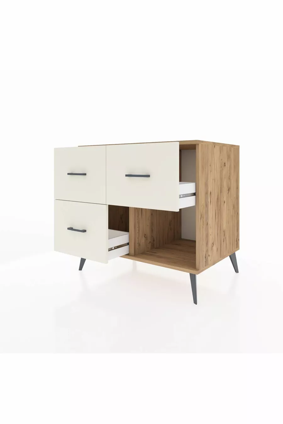 Commode Kronos à 3 tiroirs Pin-Pierre d'Agate