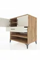 Commode Kronos 3 étagères 1 tiroir 2 portes Pin-Gris