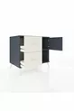 Commode Kronos à une étagère, 2 tiroirs et une porte, Anthracite-Anthracite/Gris pierre