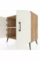Commode Hyperion 2 étagères 3 portes Pin-Gris Ancien
