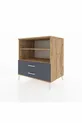 Commode Kronos avec 2 étagères et 2 tiroirs, pin-anthracite