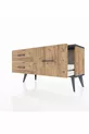 Commode Arges 3 étagères Pin-Anthracite/Pin