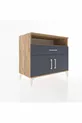 Commode Hyperion avec 2 étagères, 1 tiroir et 2 portes, pin-anthracite