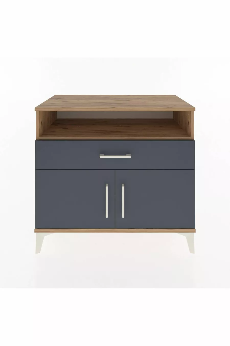 Commode Hyperion avec 2 étagères, 1 tiroir et 2 portes, pin-anthracite