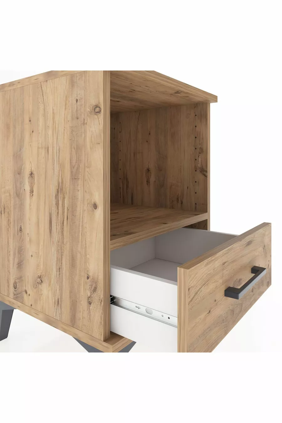 Commode Hyperion à une étagère et un tiroir Pin-Pin
