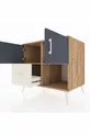 Commode Kronos avec 2 étagères, 1 tiroir, 2 portes, en pin anthracite/pierre de lune