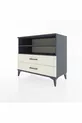 Commode Hyperion 2 étagères 2 tiroirs Anthracite-Pierre de Lune