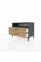 Commode Hyperion à une étagère et 2 tiroirs Anthracite-Pin