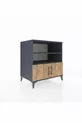 Commode Kronos 3 étagères 2 portes Anthracite-Sapin