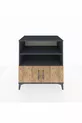 Commode Kronos 3 étagères 2 portes Anthracite-Sapin