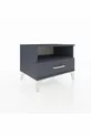 Hyperion Nightstand Single Shelf Single Drawer Anthracite-Anthracite
