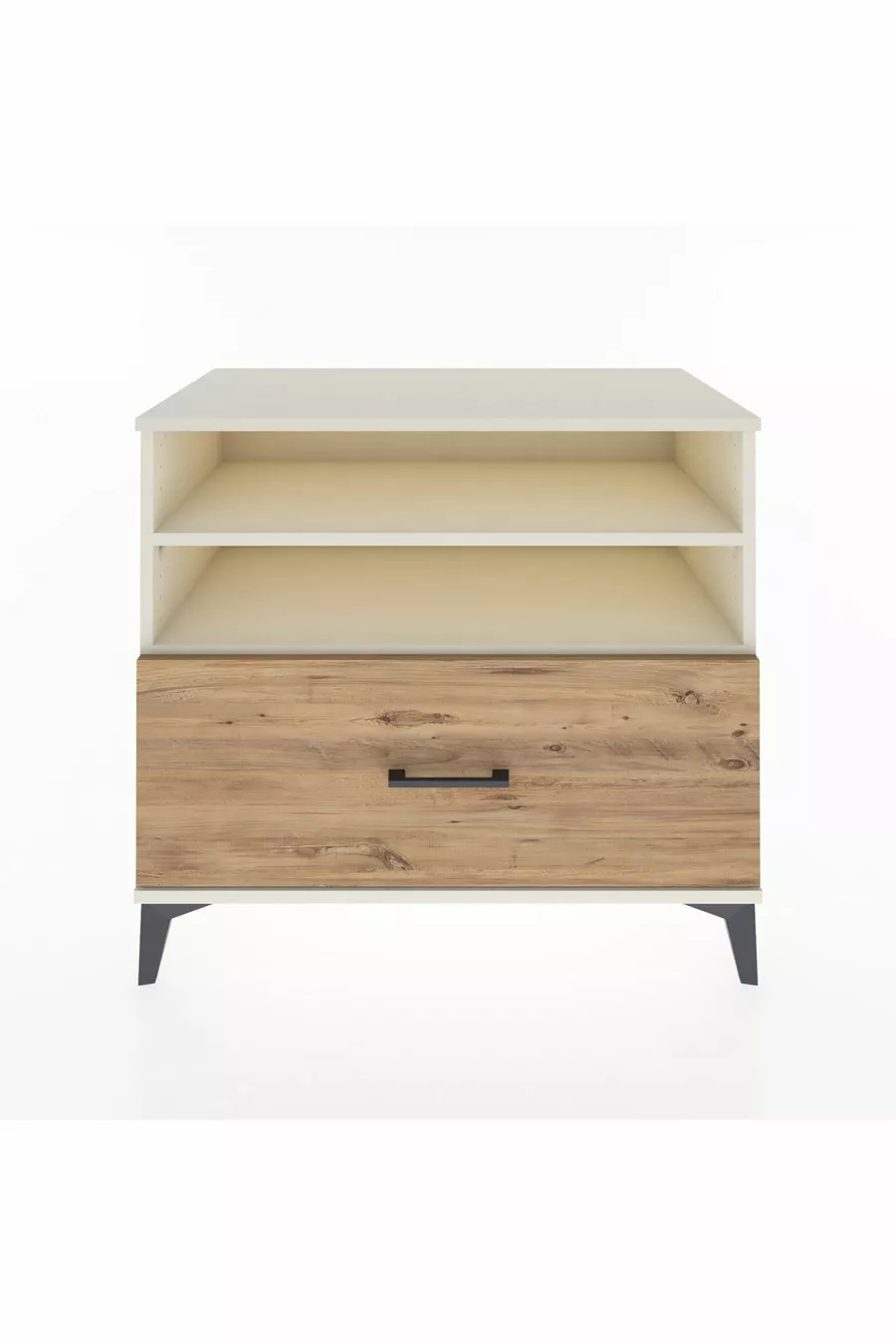 Commode Hyperion 2 étagères 1 tiroir Pierre de lune-Épicéa