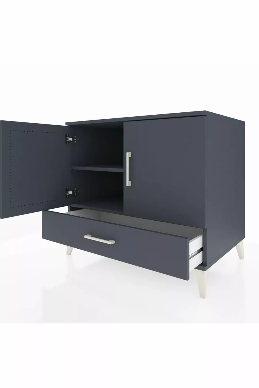Kronos Comò 2 Ripiani 1 Cassetto 2 Ante Antracite-Antracite