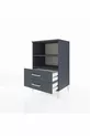 Commode Hyperion 2 étagères 2 tiroirs Anthracite-Anthracite
