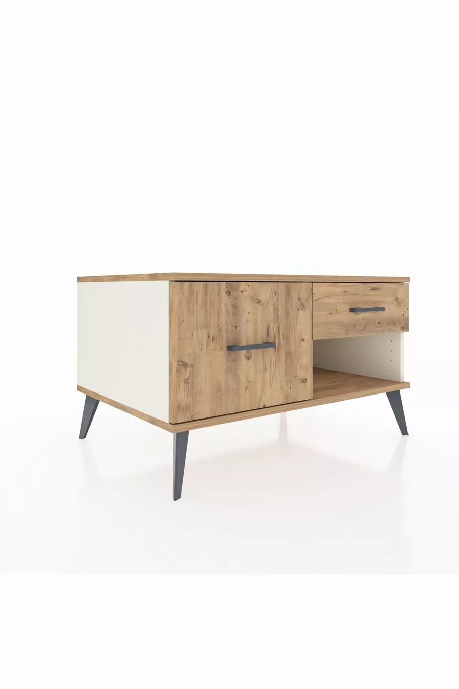 Commode Kronos 2 tiroirs Pierre de lune-Pin