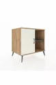 Commode Kronos à 2 étagères avec une porte en pin-pierre d'agate / Anthracite