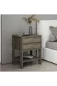 Zen Modern Nachttisch mit 2 Schubladen, Nussbaum