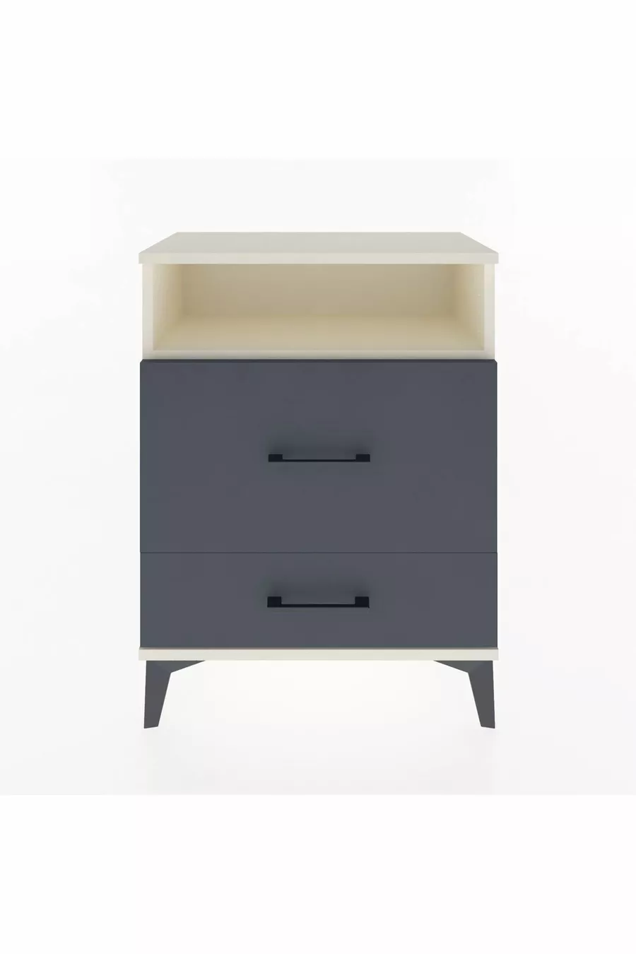 Comodino Arges con 1 ripiano e 2 cassetti Atesino-Antracite
