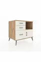 Commode Kronos avec une étagère, 3 tiroirs et une porte, pin-pierre de lave
