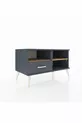 Commode Hyperion 2 étagères 1 tiroir Anthracite-Cèdre/Anthracite