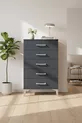 Commode Silva 5 tiroirs Anthracite | Élégante et Fonctionnelle
