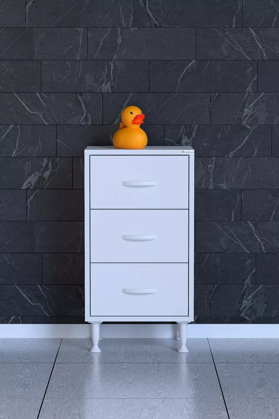 SÖKE, Armoire de salle de bain multifonctions à 3 tiroirs sur pied (différentes options de largeur)