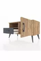 Commode Hyperion avec 2 étagères, 1 tiroir et 1 porte, Pin-Pin/Anthracite