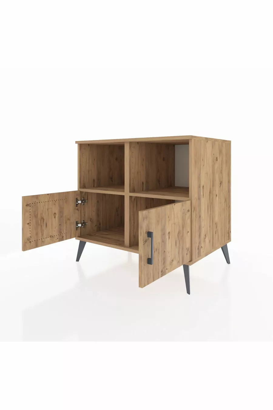 Commode Kronos 2 étagères 2 portes Pin-Pin