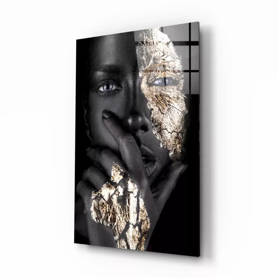 Peinture sur verre de femme