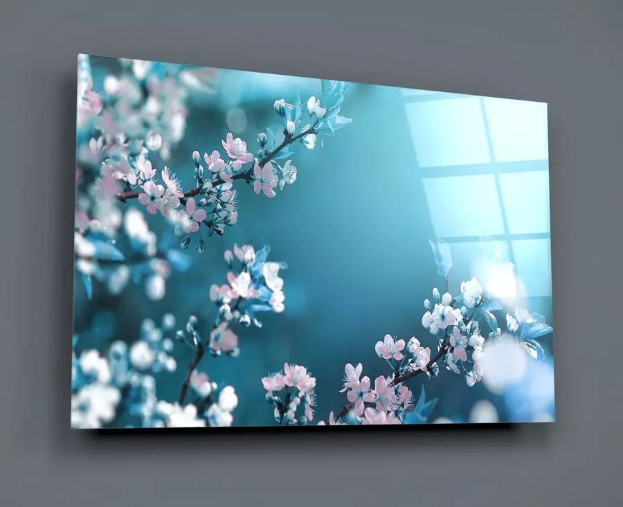 Peinture sur verre de fleurs de printemps