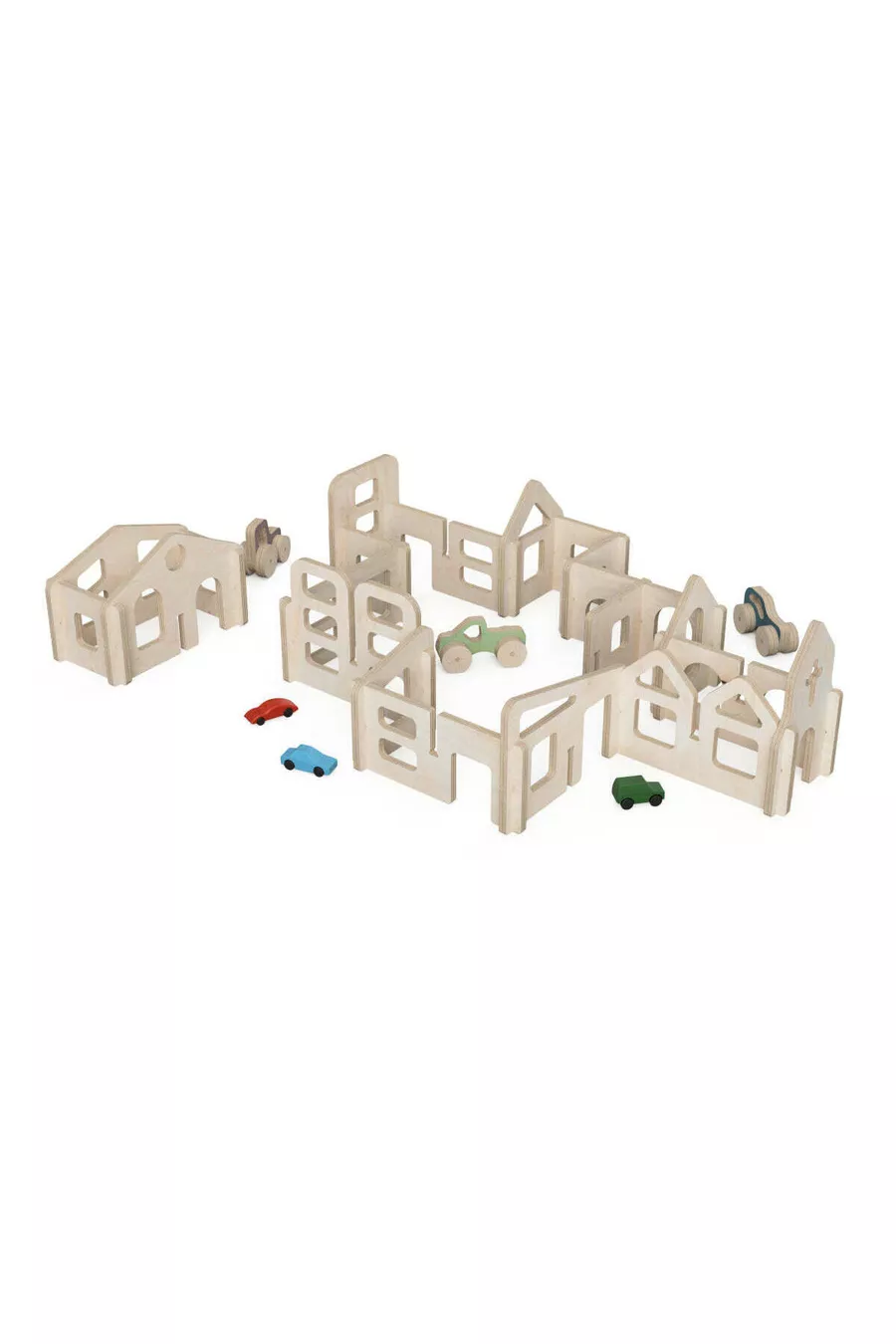 - Jouet éducatif Toy City en bois naturel et sain Montessori