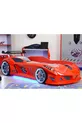 Kinderkamer - Bed met Jaguar-auto, Kledingkast met 3 deuren, Bureau, Ladekast, Boekenkast - Rood