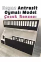 Letto a castello per bambini modello intagliato Bianco Antracite