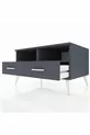 Commode Kronos 2 étagères 2 tiroirs Anthracite-Anthracite