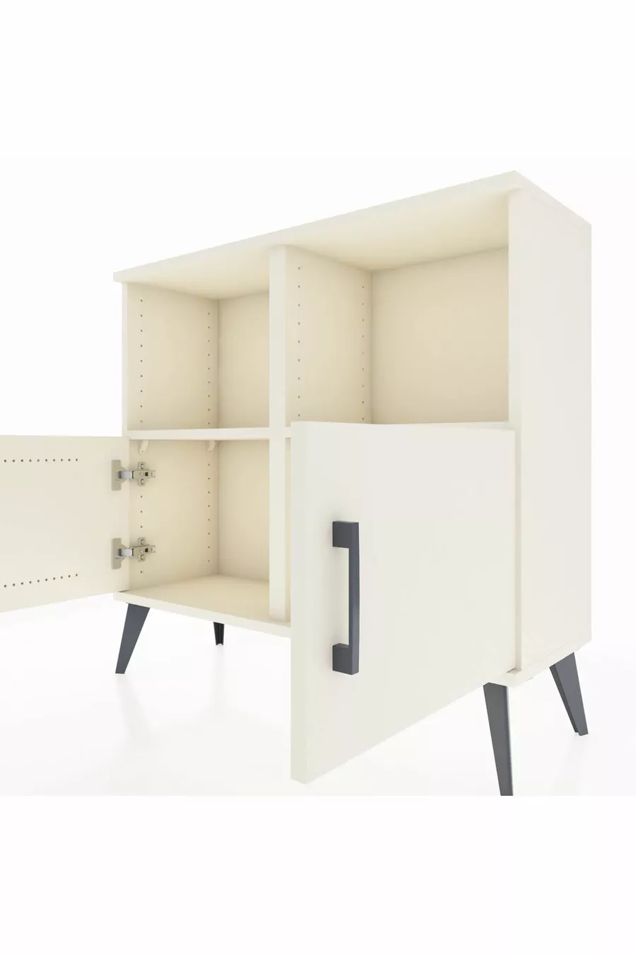 Commode Arges 2 étagères 2 portes Pierre de lune-Pierres de lune