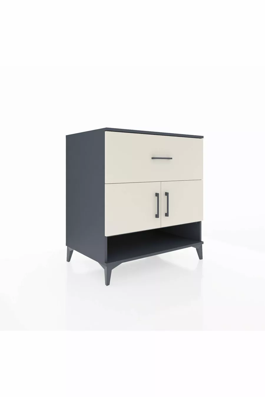 Kronos Dresser with 2 Shelves, 1 Drawer, 2 Doors, Anthracite-Ash