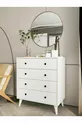 Witte Glanzende Ladekast 4 Laden Country Ladekast Houten Nachtkastje