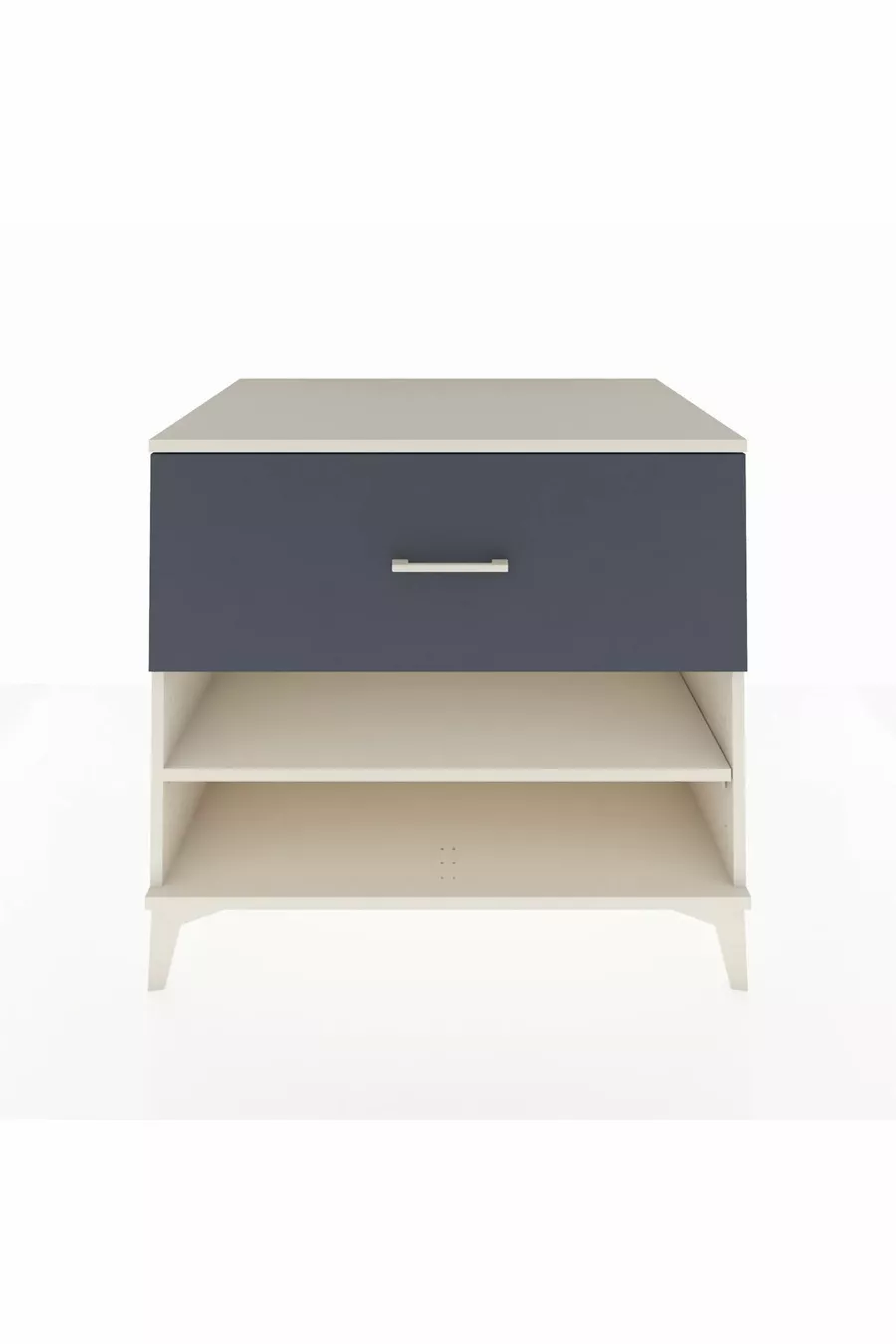 Commode Kronos à une étagère et un tiroir, Pierre de Lune-Anthracite