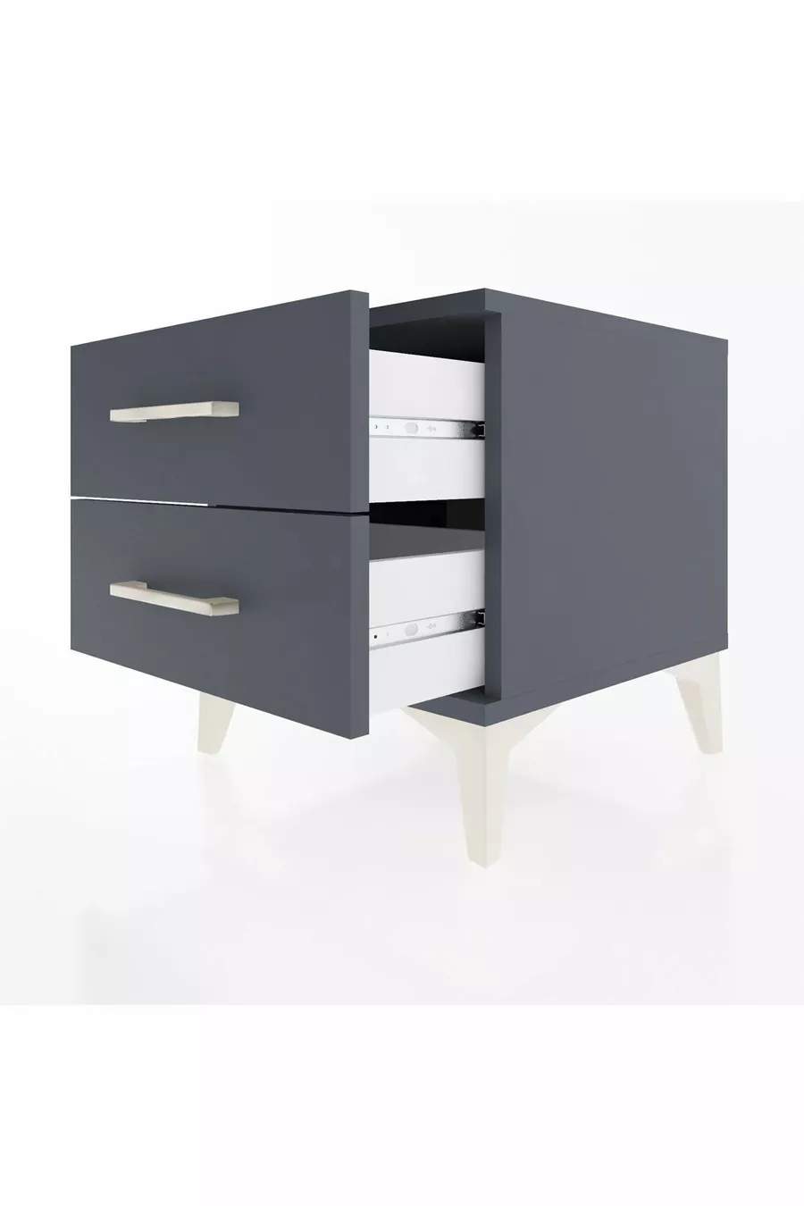 Chevet Hyperion 2 tiroirs Anthracite-Anthracite