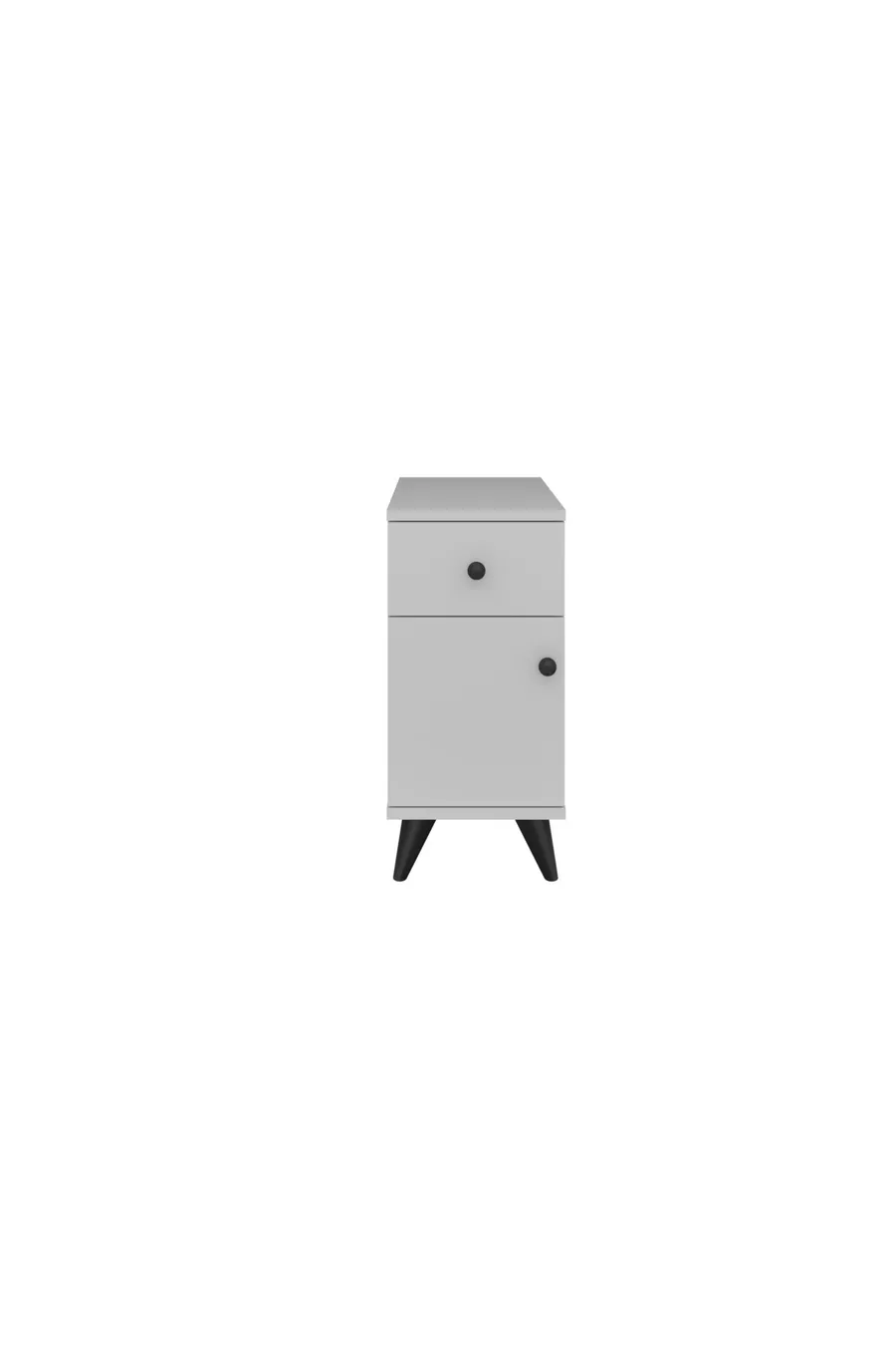 Table de chevet simple à une étagère, un tiroir et une porte BLANCHE