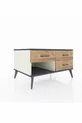 Commode Kronos 3 tiroirs Pierre de Lune-Anthracite/Pin
