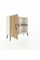 Commode Arges à 2 étagères avec une porte, Aigue-marine/Pin/Anthracite